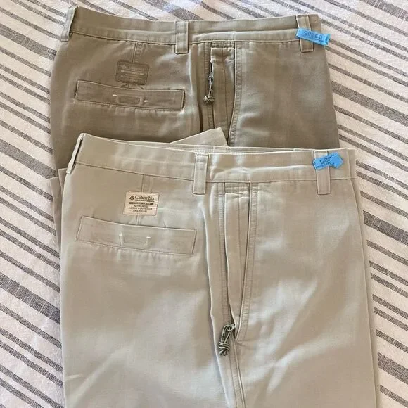 Columbia Men’s ROC II Flat Front Khaki Pants: Sand 35x29 - Picture 6 of 14